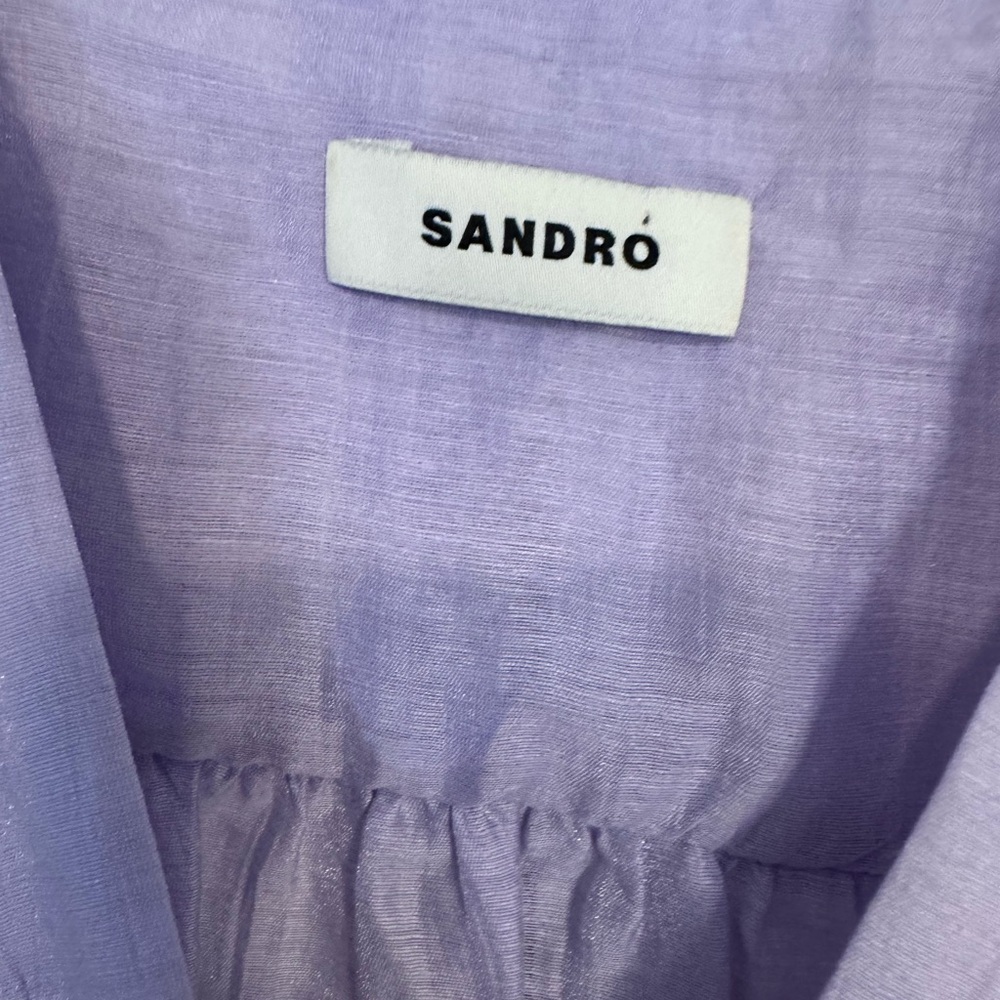 Sandro Lilac Button-Front Mini Dress - Picture 4 of 6